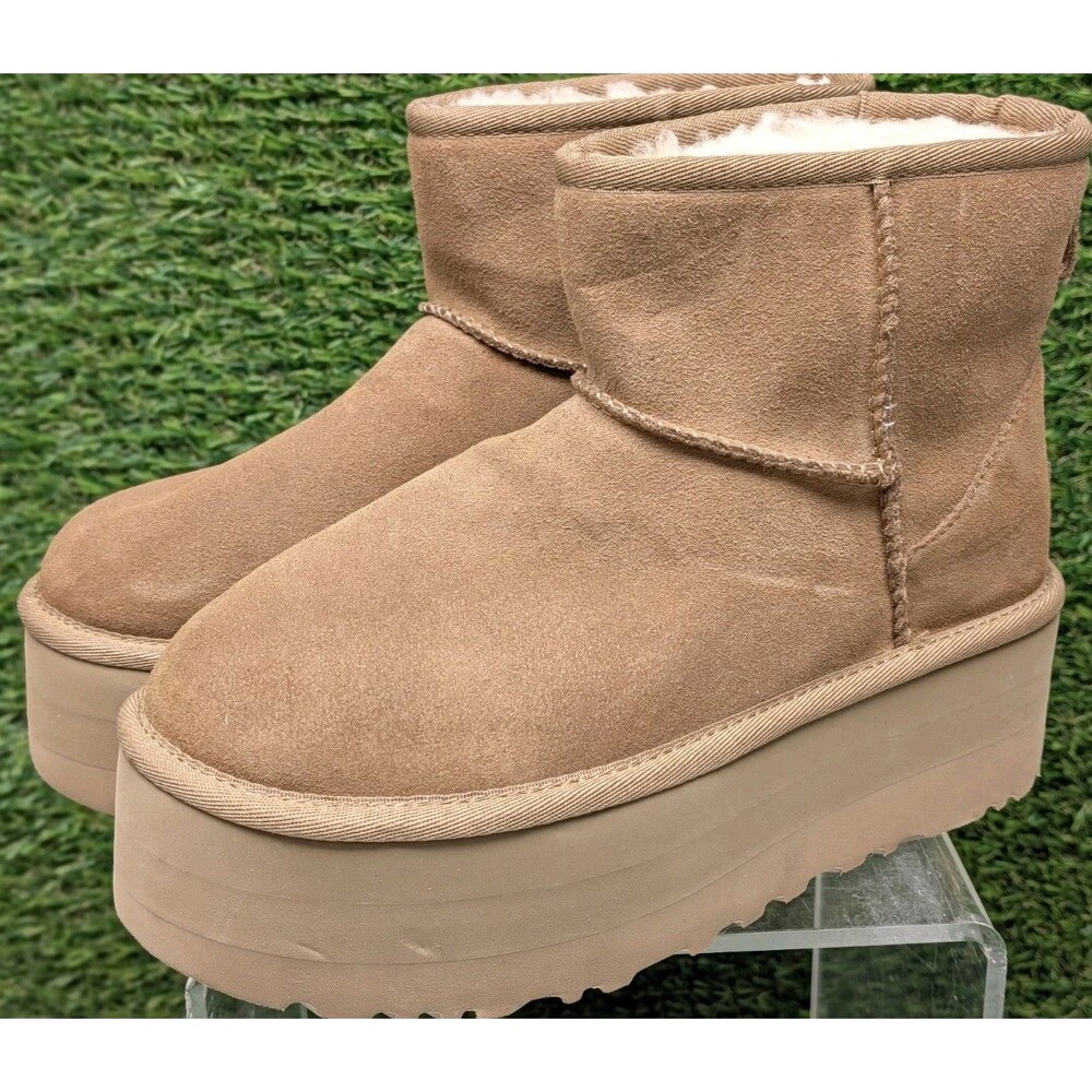 UGG Women's Classic Mini Platform Boot In Chestnut Authentic 113499 Size 6 EUC